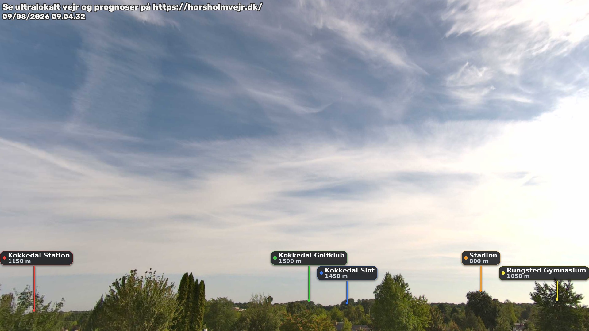 Livebillede fra webcam mod nordøst i Hørsholm
