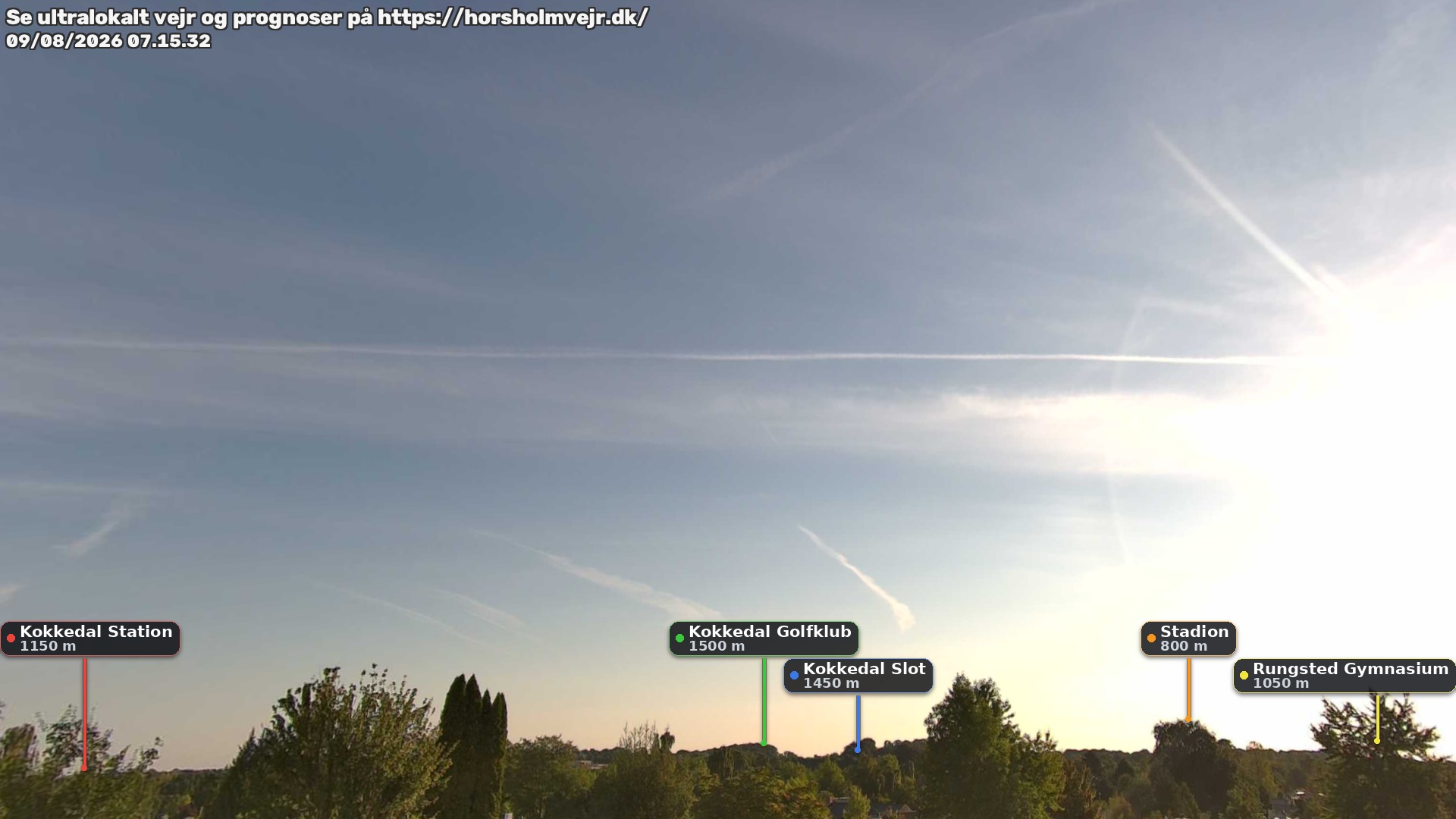 Livebillede fra webcam mod nordøst i Hørsholm
