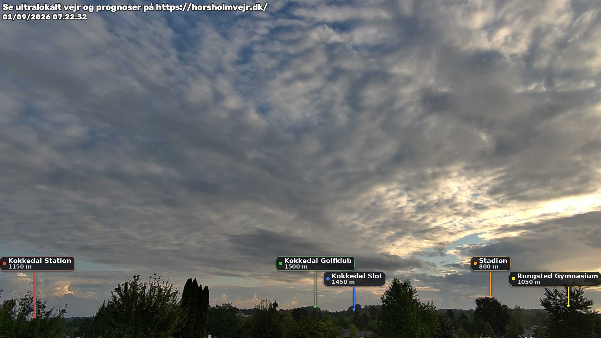 Livebillede fra webcam mod nordøst i Hørsholm