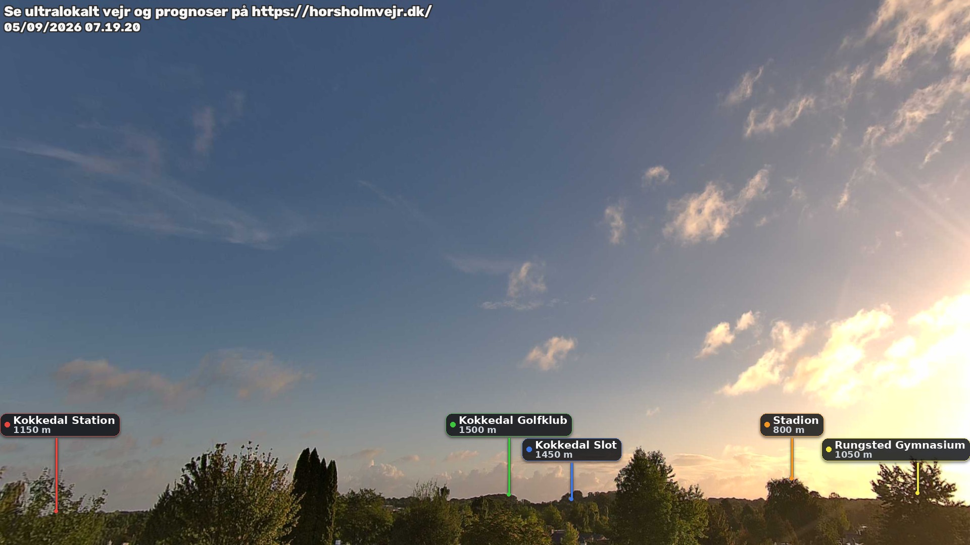 Livebillede fra webcam mod nordøst i Hørsholm