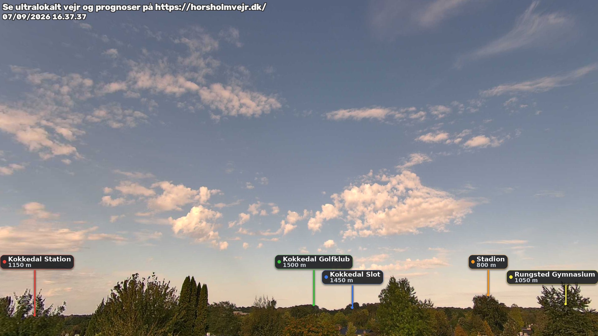 Livebillede fra webcam mod nordøst i Hørsholm