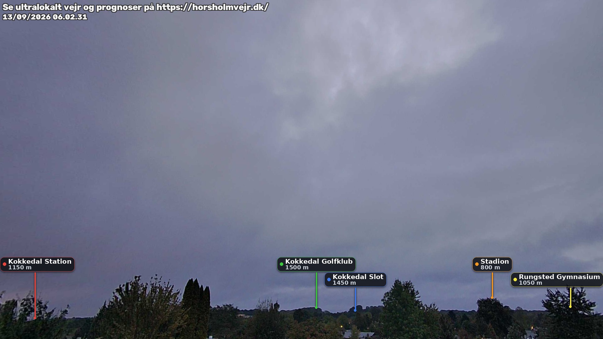 Livebillede fra webcam mod nordøst i Hørsholm