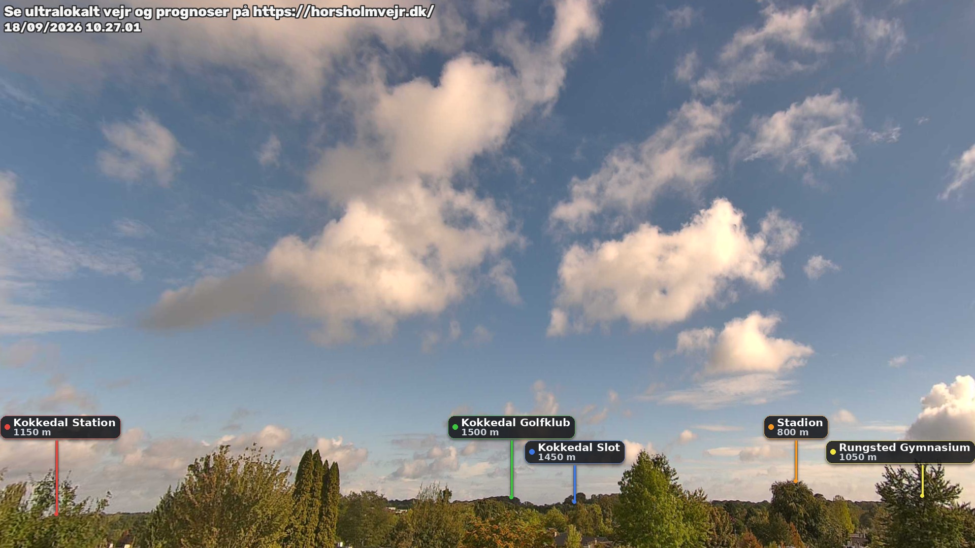Livebillede fra webcam mod nordøst i Hørsholm